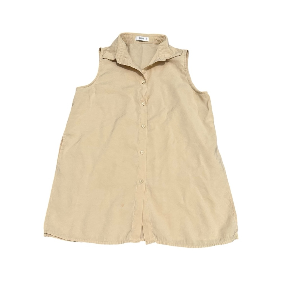 DISSH Sleeveless Button Down Top Size 8
